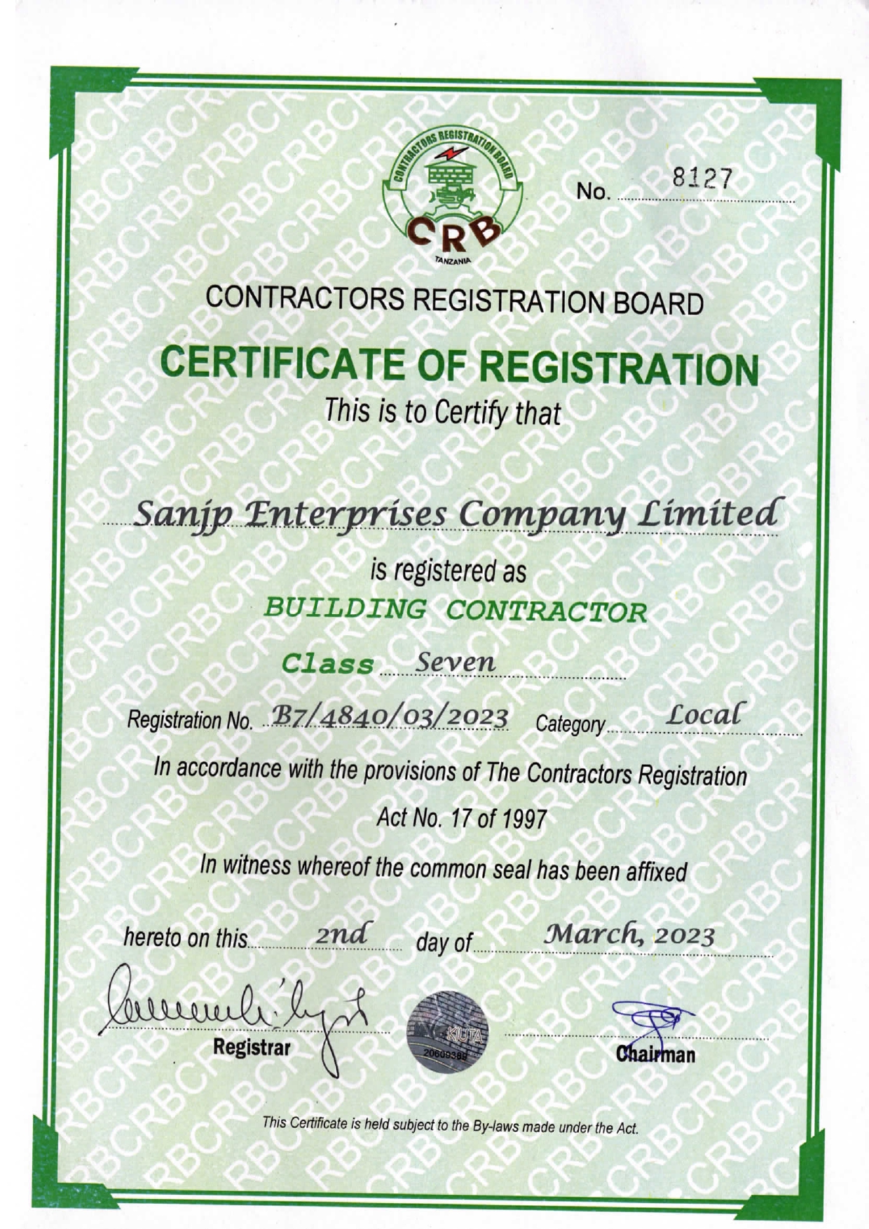 Certificate 1